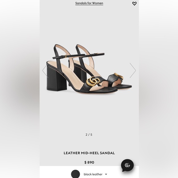 Gucci sandal Heel size 39 , my shoe size is a 8 to 8 1/2 in women's & they fit - Picture 14 of 15